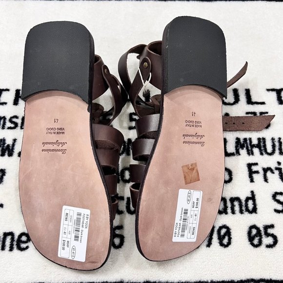 8 by YOOX LEATHER GLADIATOR SANDAL Made in Italy Buckle Closure Strap - Picture 5 of 7